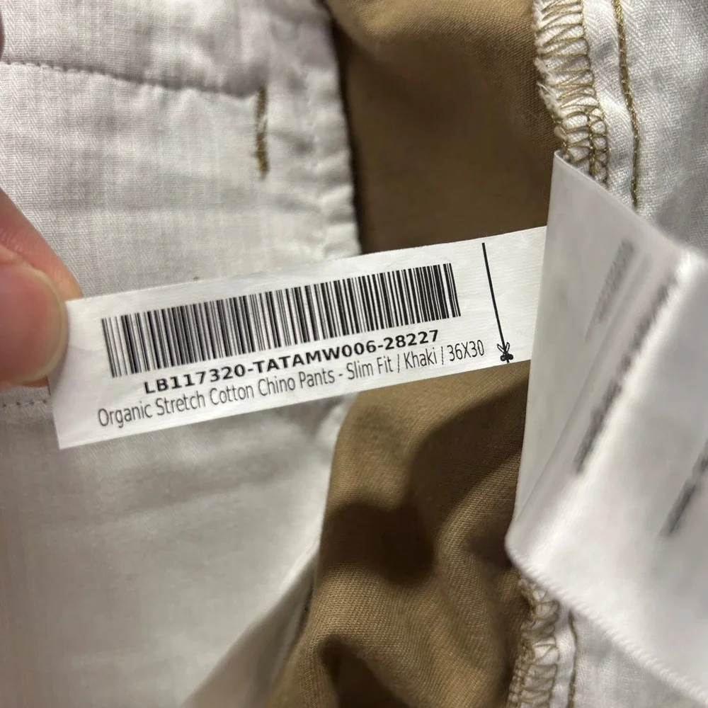Quince Mens Khaki Organic Stretch Cotton Chino Pants Slim Fit 36x30 TATAMW006